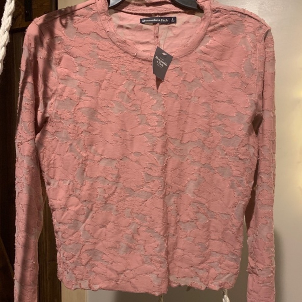 NWT Abercrombie & Fitch Pink Burnout Crop Top XS~L